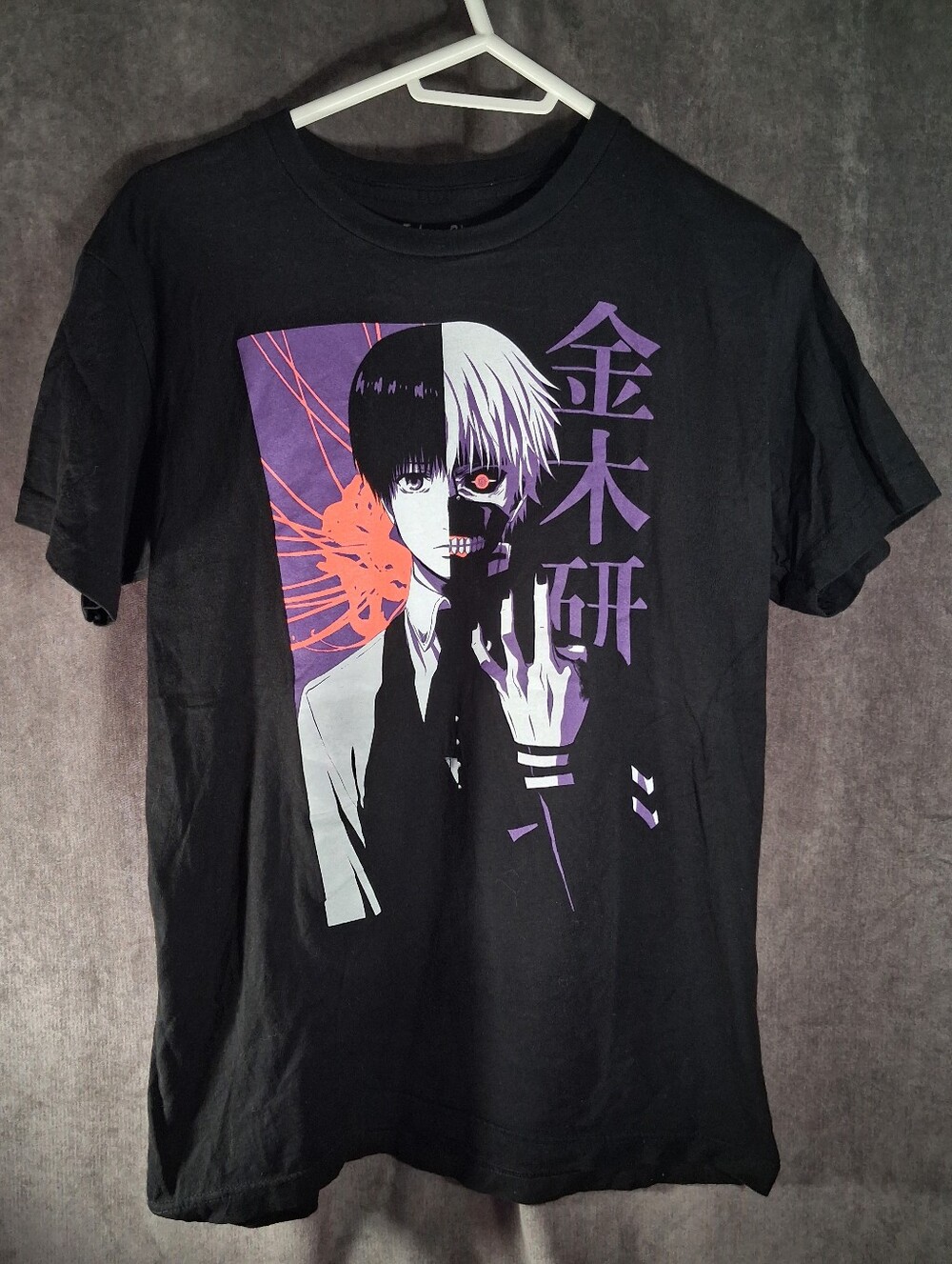Funimation Tokyo Ghoul Ken Kaneki Split Face Graphic Anime Manga Tee VG M